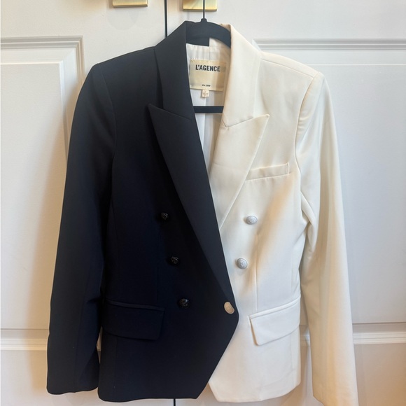 L'AGENCE Black and White Blazer with Professional Tailoring - Picture 9 of 10